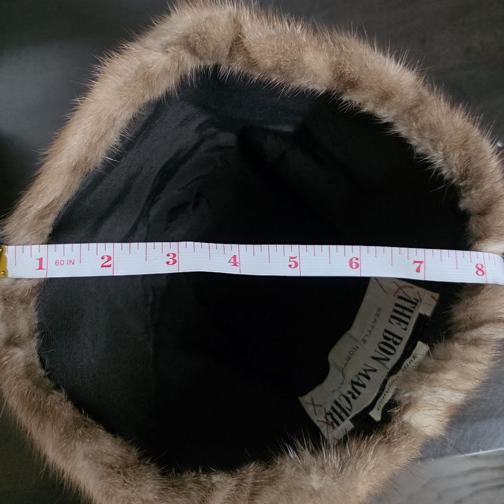 The Bon Marche Vintage Genuine Mink Fur Hat - Picture 9 of 10